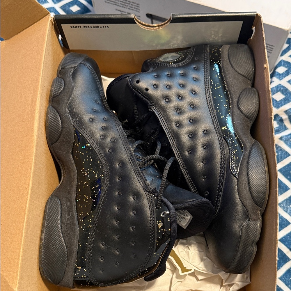 Jordan Kids Sneakers - Black with Gold Accents - Picture 4 of 5